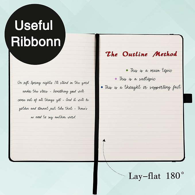 Ruled Notebook/Journal - Classic Lined Journal/Notebook, Hardcover with Thick Paper, 5.3" x 8.26", Banded + Pen Holder +Inner Pocket - Burgundy