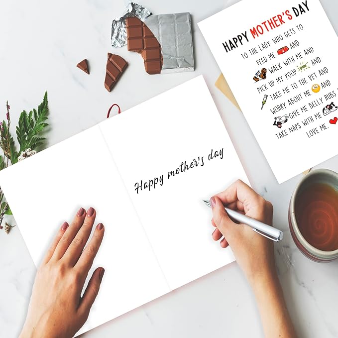 OJsensai Happy Mothers Day Card from Dog, Dog Mom Mothers Day Gifts for Dog Mom Grandma, Dog Mom Mother’s Day Card for Her, the Lady Who Love the Dog