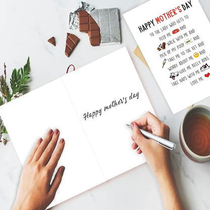 OJsensai Happy Mothers Day Card from Dog, Dog Mom Mothers Day Gifts for Dog Mom Grandma, Dog Mom Mother’s Day Card for Her, the Lady Who Love the Dog