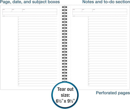 Cambridge Notebook, Business Notebook, 7-1/4" x 9-1/2", 80 Sheets, Ruled, Action Planner, Flexible Cover, Wirebound, Gray (06122)