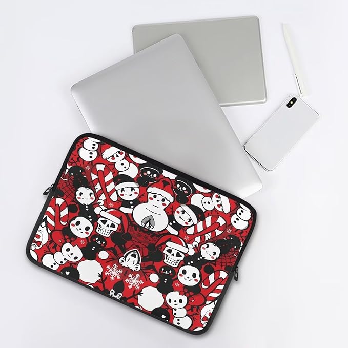 Christmas Snowman Printed Computer Bags for Laptops, Water Resistant 10 Inch Laptop Bag Laptop Briefcase Travel Case for Women Men Teens, Compatible with Most Laptops