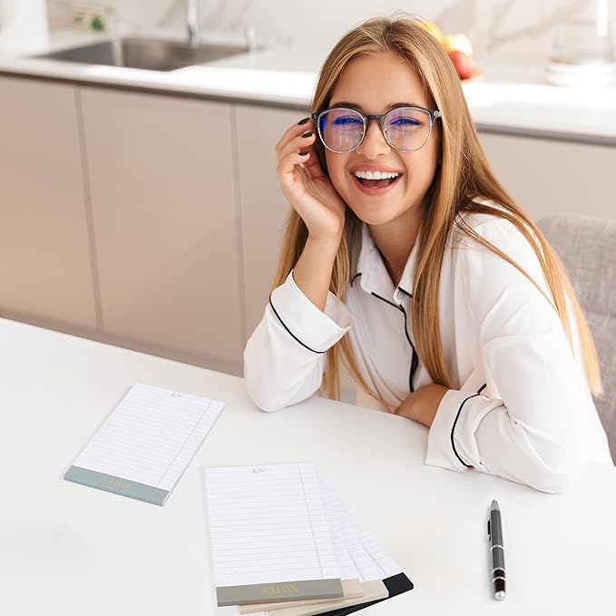 ZICOTO Aesthetic Note Pads Set Of 5 - Quality 5x8 inch Lined Legal Pads For Women Or Men - The Perfect Writing Notepads and Office Desk Supplies to Easily Organize Your To-Do Lists