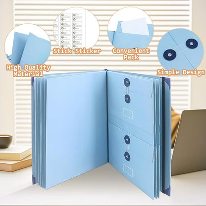 in Case I Go Missing Binder,The Folio Document Organizer,Lifebook Document Organizer with Labels,Suitable for Important Document,Emergency Binder,Life Binder,Passports,and Letters(Light Blue)