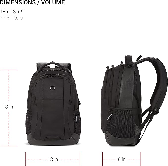 SwissGear Cecil 5505 Laptop Backpack, Black Hex, 18-Inch