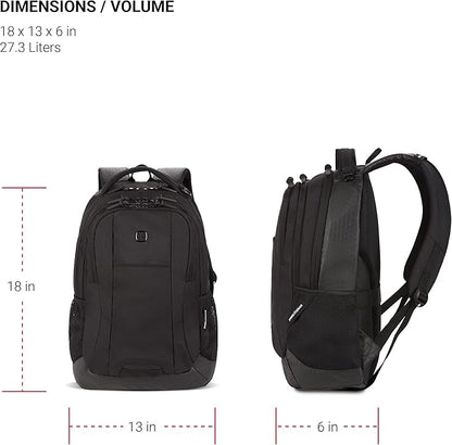 SwissGear Cecil 5505 Laptop Backpack, Black Hex, 18-Inch