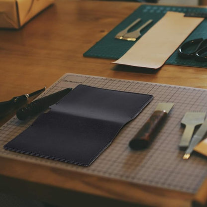 Wisdompro Journal Cover, 2 Pack PU Leather Notebook Cover for Field Notes, or other 3.5" x 5.5" Pocket Notebooks - Black