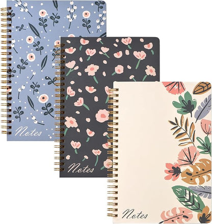 Umikk Spiral Notebook-3 Pack A5 Lined Journal Notebooks, 8.3'' x 5.8'' Spiral Notebook, Small Cute Notebooks for Women, College Lined Notebook for Office & School Supplies