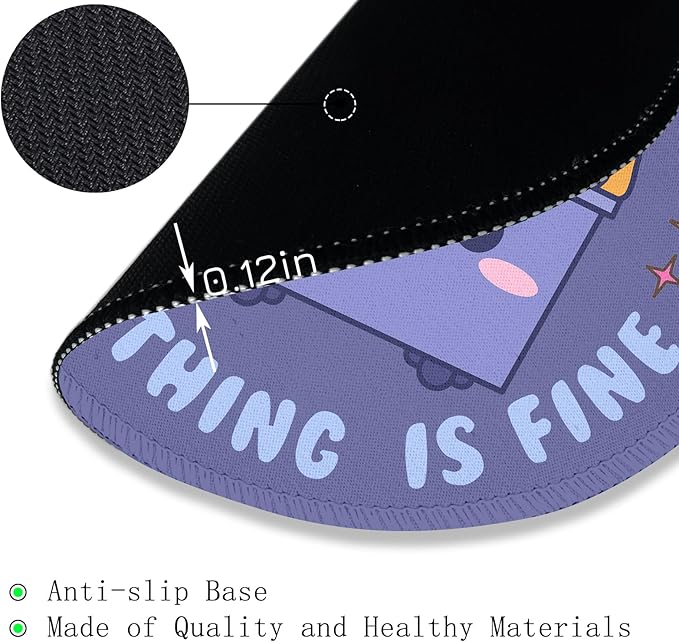 Gctriki Dumpster on Fire Mouse Pad for Desk, Funny Purple Round Mousepad for Computer Laptop Gaming, Stitched Edge Non-Slip Rubber Base, Cute Dumpster Home Office Desk Accessories Decor for Women