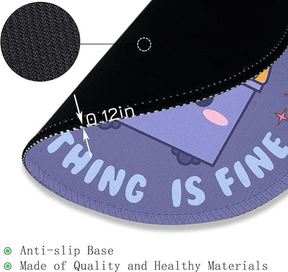 Gctriki Dumpster on Fire Mouse Pad for Desk, Funny Purple Round Mousepad for Computer Laptop Gaming, Stitched Edge Non-Slip Rubber Base, Cute Dumpster Home Office Desk Accessories Decor for Women