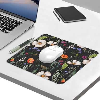 eulps Mouse Pad with Stitched Edge, Multiple Patterns Computer Mouse Pads with Non-Slip Rubber Base, Washable Cloth Mousepad, for Gaming, Laptop, PC (Wildflower Night)
