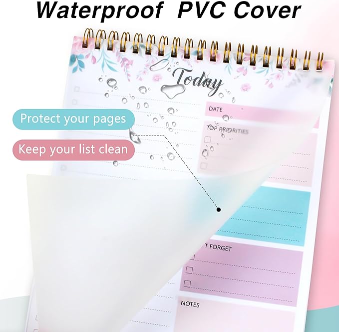 To Do List Notepad - To Do List Notebook for Work with 52 Sheets, 6.5" x 9.8" Checklist Productivity Organizer with Hourly Schedule for Task Management-Roseous