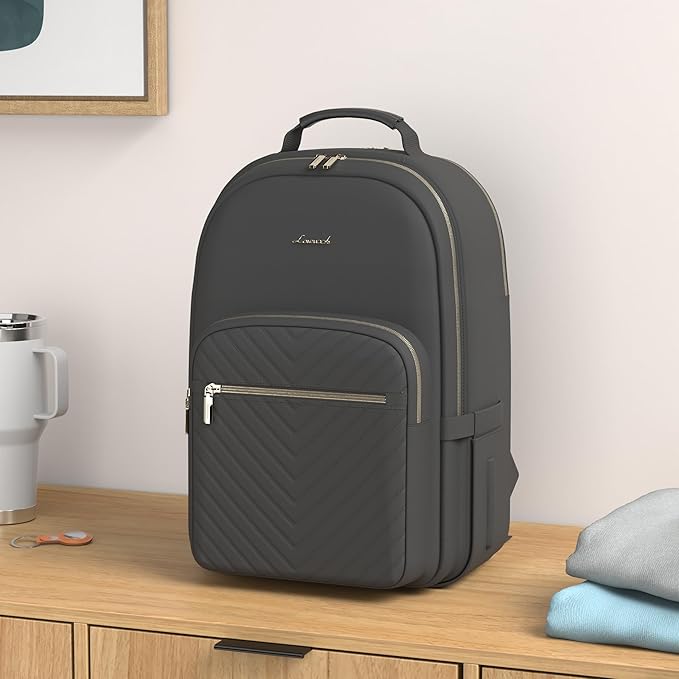 LOVEVOOK Laptop Backpack for Women 18.4 inch,Cute Womens Travel Backpack Purse,Professional Laptop Computer Bag,Waterproof Work Business College Teacher Bags Carry on Backpack with USB Port,Black