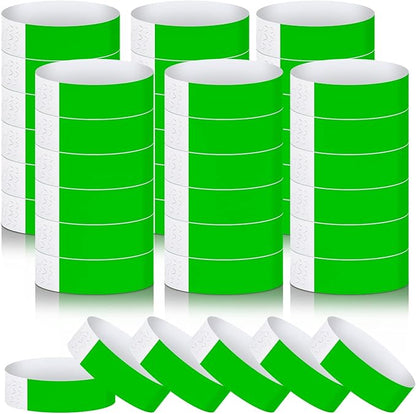 600 Packs Paper Wristbands for Events Neon Party Wristbands Colored Waterproof Paper Club Arm Bands Lightweight Identification for Concert Bar Entrance Admission(Green)