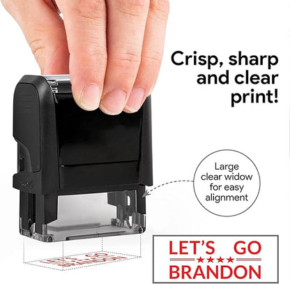 Let's Go Brandon Stamp - American Political Self-Inking Rubber Stamp - Red Ink - Patriotic LGB Imprint - Large Size