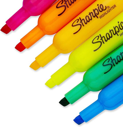 Sharpie Tank Style Highlighters, Chisel Tip, Assorted, Box of 12