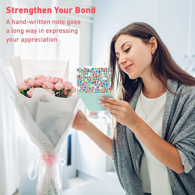 S&O Floral Note Cards and Envelopes Set of 24 - Blank sheets for Handwritten Messages - Floral All Occasion flyers Assortment Box with covers - Mix & Match Vibrant Notecards and decor Envelopes Set