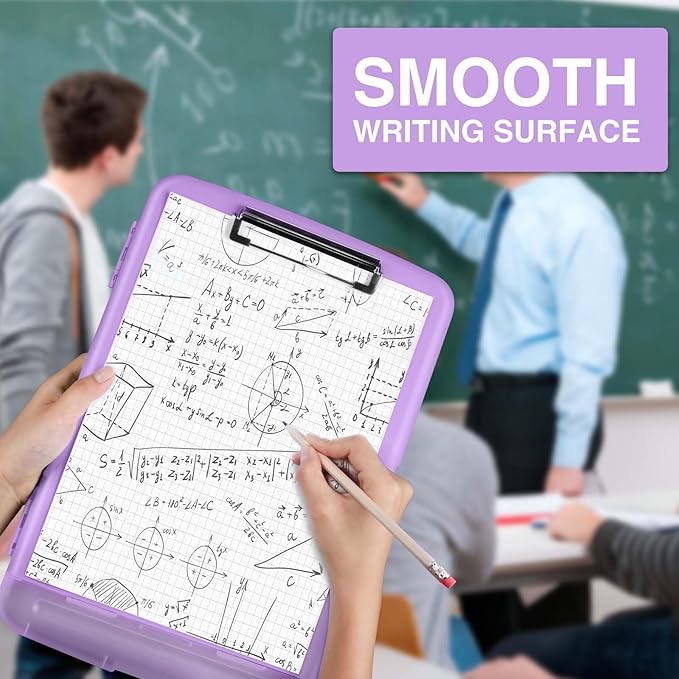 Sooez Clipboard with Storage, High Capacity Nursing Clip Boards with Pen Holder, Heavy Duty Plastic Storage ClipboardS with Low Profile Clip, Clipboard Folder, Teacher Must Haves Office Supplies