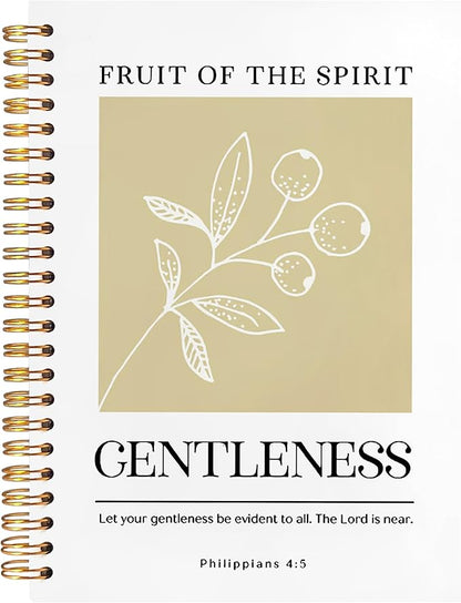 BearCake Fruit of the Spirit Gentleness Christian Notebook Journal, Christian Gifts for Women, Bible Notebooks for Note Taking, Bible Journaling Notebook, Hardcover Spiral Notebook 5.5x8.3