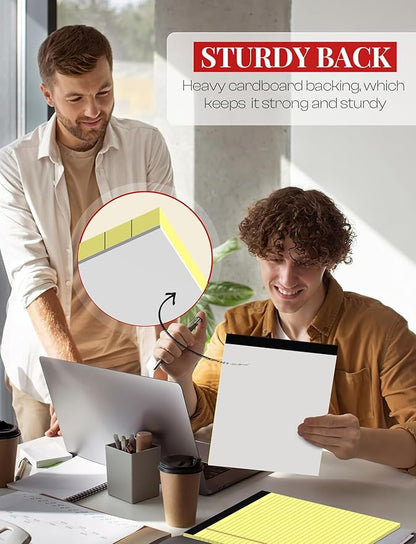 Yellow Legal Pads 8.5 x 11 Writing Pads Yellow Note Pads 8.5 x 11 Perforated Wide Ruled Lined Notepads Pads of Paper 3 Pack Yellow Pads 30 Sheets Per Notebook Legal Notepads for Office, Home, School