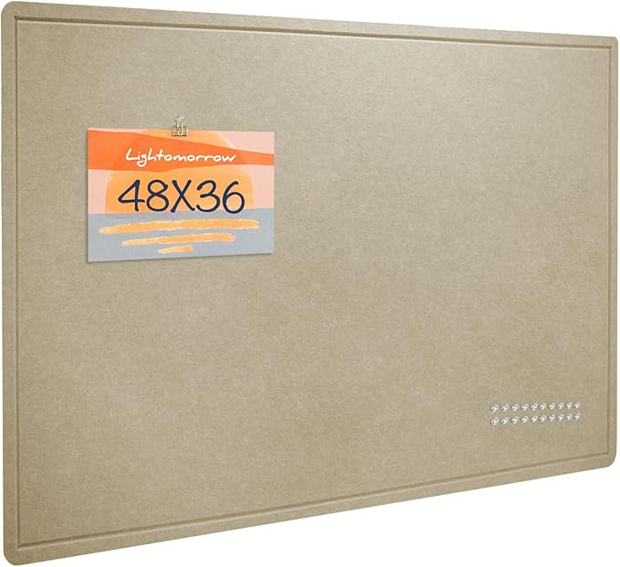 Large Bulletin Board - 48 x 36 Inches, Decorative Felt Pin Board for Wall - 4' x 3' Foldable Photo Display Board with Self-Adhesive Tape, Includes 20 Push Pins - Desert Brown