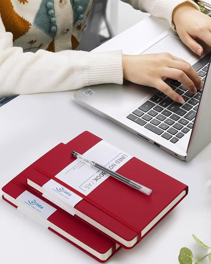 Hardcover Journal Notebooks, 10 Packs A5 Lined Journals Bulk for Writing 200 Pages/100Sheets, 8.4 x 5.8 inch, Classic Ruled Notebook for Work/Travel/College/Note Taking(Red)
