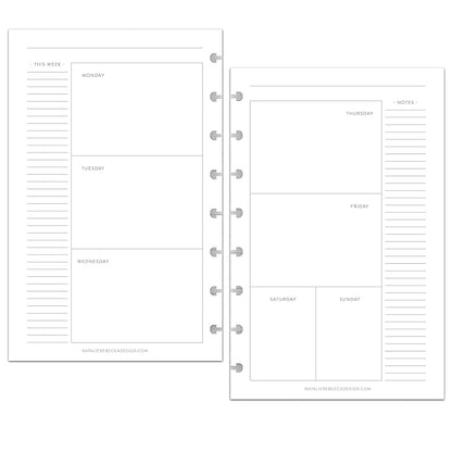 BetterNote Horizontal Undated Calendar Refill Pages for Disc Notebook, fits The Happy Planner, Discbound Levenger Circa, Staples Arc, TUL (Classic- 12 months, 8-Disc, 5.5"x8.5")