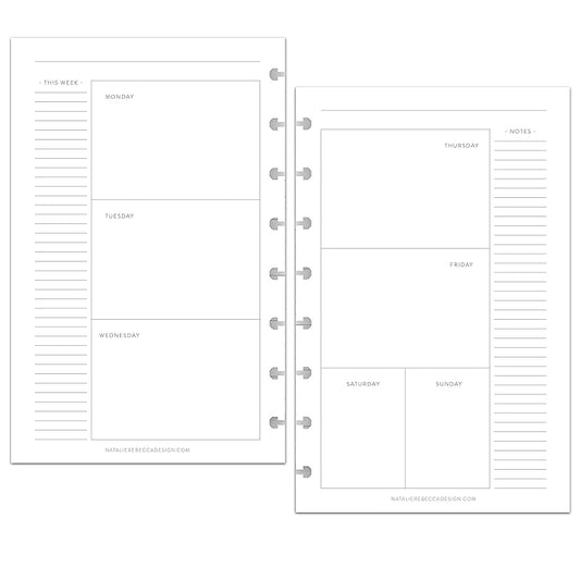 BetterNote Horizontal Undated Calendar Refill Pages for Disc Notebook, fits The Happy Planner, Discbound Levenger Circa, Staples Arc, TUL (Classic- 12 months, 8-Disc, 5.5"x8.5")