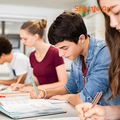 Shuttle Art Retractable Mild Gel Ink Pens, 11 Pack Black Ink Pens, Cute Pens 0.5mm Fine Point Soft Barrel for Writing Journaling Taking Notes School Office Home