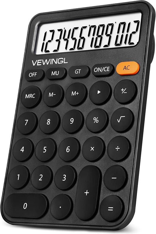 Standard Calculator 12 Digit,6.2 * 4.2in Desktop Large Display and Buttons,Calculator with Large LCD Display for Office,School, Home & Business Use,Automatic Sleep,15 °Tilt Screen