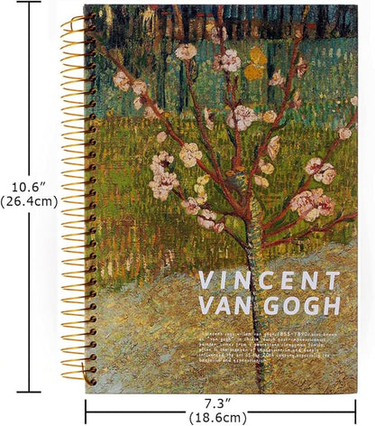 Van Gogh Notebook Hardcover Spiral Notebook Art Journal 10.6" x 7.3" 300 Pages Spiral Wide Ruled Notebook, Notebooks for Work,Gifts,Office,School