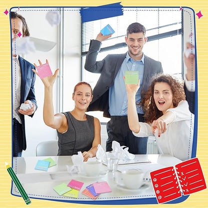 Yinder 24 Pcs Employee Appreciation Sticky Notes Thank You Gifts Bulk Note Pads with Sayings Teacher Gift Mini Pocket Inspirational Notepads for Coworker Office Supply 3 x 3''(Bright,Thanks)