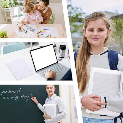 Koogel 100 Sheets Loose Leaf Paper, Wide Ruled Notebook Paper Bulk White Office Filler Paper 3-Ring Binders for School Office 8x10.5inch