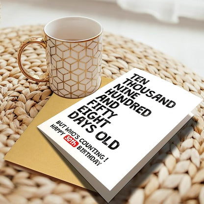 Funny 30th Birthday Card for Him Her, 30 Years Old Birthday Card, Happy 30th Birthday Card, 10958 Days Old But Who's Counting 30th Bday Card