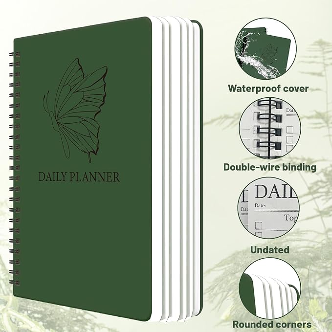Day Planner Notebook - Undated Planner To Do List Notebook, Today Planner with Checklist, Daily To Do Planner to Increase Productivity, The Perfect Office Supplies For Man/Women (Dark Blue)