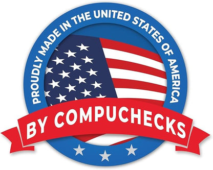 Compuchecks Check on Top Blank Check Paper - 1000 Pack, Quick-Books & Laser Printer Compatible - Security Business Checks with Voucher - 8.5" x 11" Blue/Red Prismatic