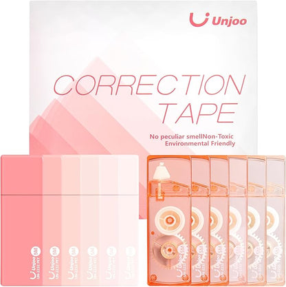 White Correction Tape, Easy To Use Cute Applicator for Instant Corrections, For school, Office Workers (Gradient Pink, 5M/196" x 0.2",12pack)