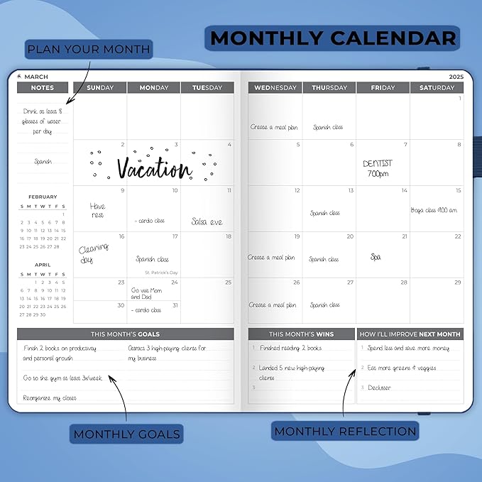 Clever Fox Dated Planner 2025-2026 – Weekly Life Planner Notebook for Goal Setting & Time Management – Planner with Habits Tracker, to-do List & Dated Pages – A5, Lasts 1 Year (Mystic Blue)