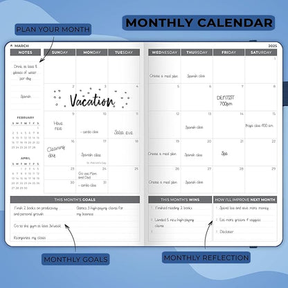 Clever Fox Dated Planner 2025-2026 – Weekly Life Planner Notebook for Goal Setting & Time Management – Planner with Habits Tracker, to-do List & Dated Pages – A5, Lasts 1 Year (Mystic Blue)