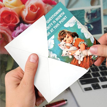 NobleWorks, Funny Birthday Paper Card with 5 x 7 Inch Envelope (1 Card) Bday Questioning Humanity C10807BDG