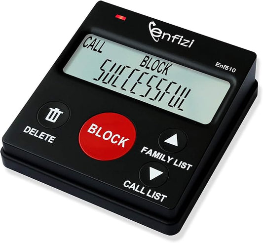 Enf510 Call Blocker for Landline Phones/Answering Machine/Home Cordless Phones, Works with All Analog Telephones, Block unwanted Calls