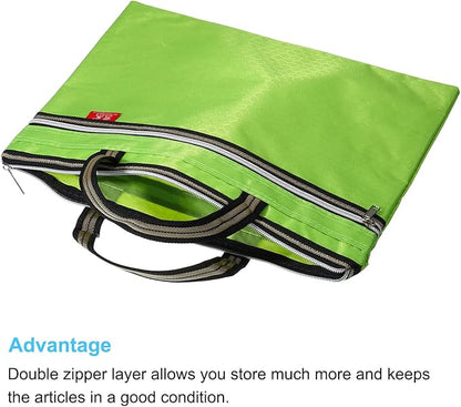 PATIKIL Waterproof Zipper File Bag, Documents Books Tools Storage Zip Pouch for Office Travel, Green