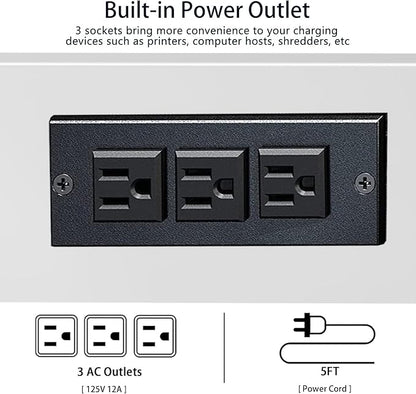 Natwind Large Printer Stand,24''x20''x29''Printer Table with Adjustable Storage Shelf,3 Tier Rolling Printer Cart with Wheels,Home Office Multifunctional Shelves for Heat Press,3D Printer (White)