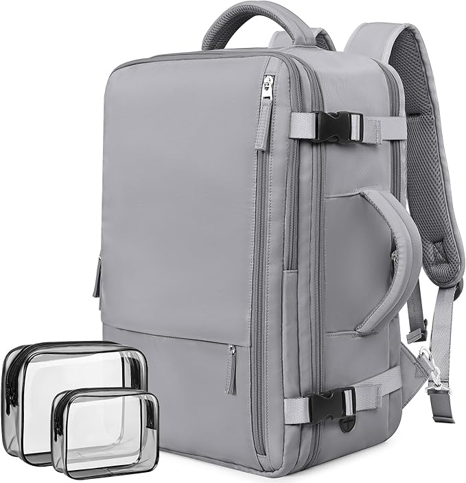 Travel Backpack for Women Men, Carry on Backpack Bag for Traveling on Airplane, Flight Approved Personal Item Size Backpack Luggage,Travel Essentials, Dark Grey