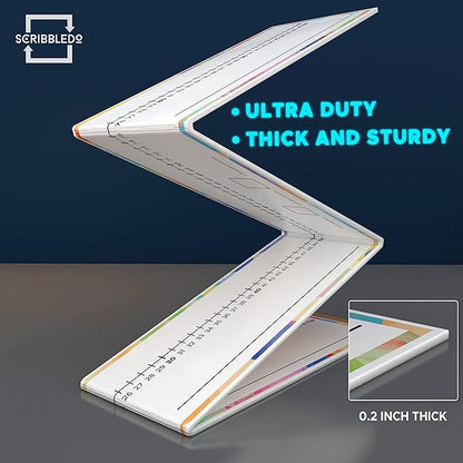 SCRIBBLEDO 0-100 Dry Erase Number Line Board for Students Double Sided 4 Feet with a Red & Black Dry Erase Marker Featuring 0-100 Number Line on One Side and Blank Line on The Reverse