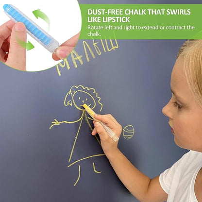 Utron 18 PCS Dustless Chalk for Kids with Pen Sleeve, Chalk for Chalkboard Chalk and Eraser Set, Colored Chalk Board Chalk, Washable Toddler Chalk Non Toxic Chalk for Doodling, Drawing, Writing