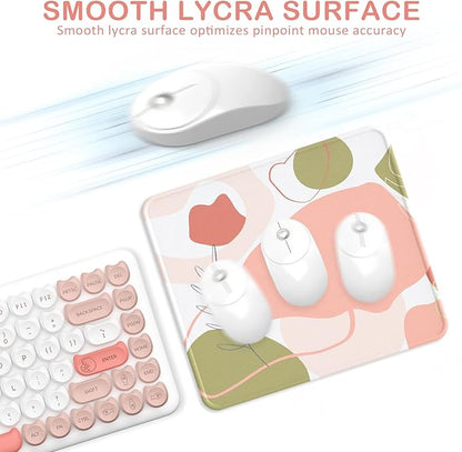 eulps Mouse Pad with Stitched Edge, Multiple Patterns Computer Mouse Pads with Non-Slip Rubber Base, Washable Cloth Mousepad, for Gaming, Laptop, PC (Rose Bloom)