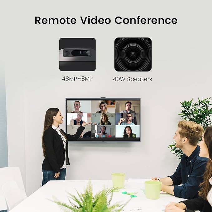 Enther 65″ Smart Board V6530 Kit, Interactive Display Whiteboard, 4K UHD Touch Screen Vibe Board, All-in-One Digital Smartboard for Classroom Home Office Studio(Board&Shelf)