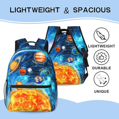 Planet Backpack Outer Space Backpacks Daily Backpack Large Capacity Universal Waterproof Bags With Adjustable Straps Lightweight Breathable Travel Camping Backpack15x11in