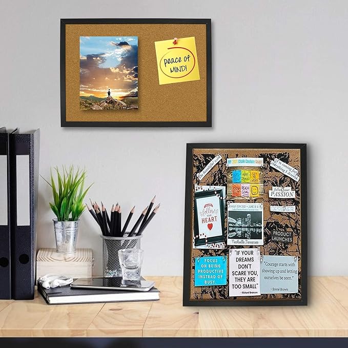 OWLKELA Cork Bulletin Board 17.7"X 13.3", Notice Pin, Ideal for Office & Home Decor, School Message or Vision