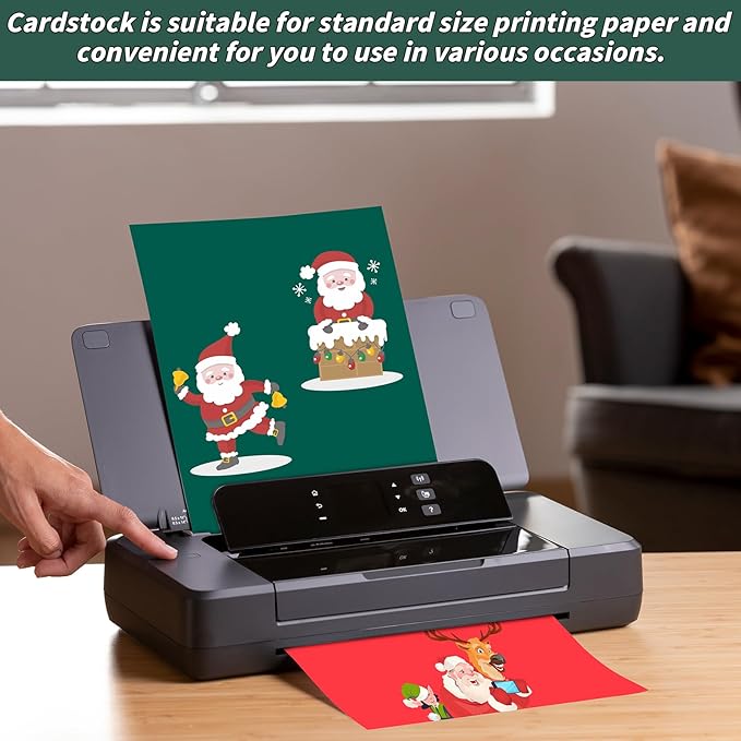 300 Sheets Red Green Cardstock Paper 8.5 x 11 inches, 180 GSM/65 lb Thick Card Stock Paper Construction Paper for DIY Christmas Cards